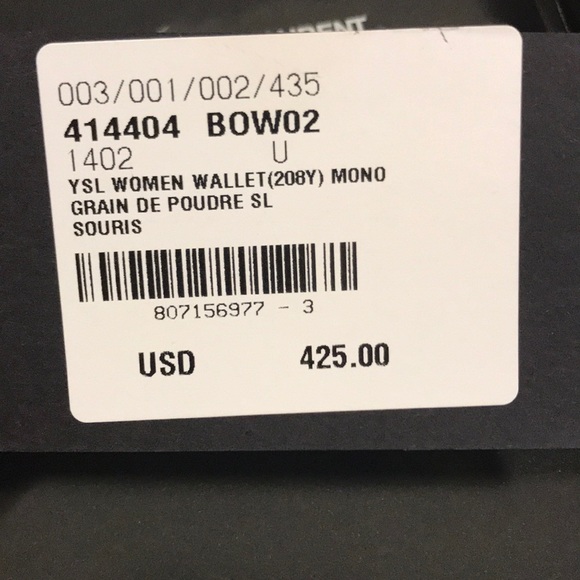 NWT Saint Laurent YSL Chevron Flap Leather Wallet - Picture 7 of 7